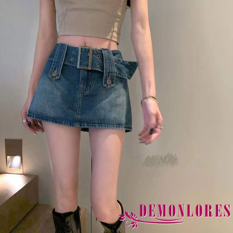 Chân Váy Ngắn Mỏng Màu Trơn Phối Thắt Lưng Bản Rộng Cho Nữ