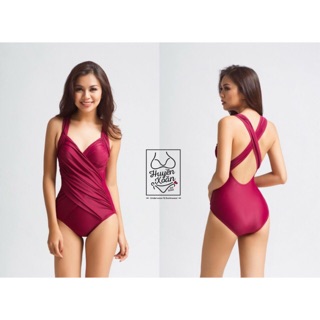 Bộ bơi liền mảnh vạt chéo nhún bụng
