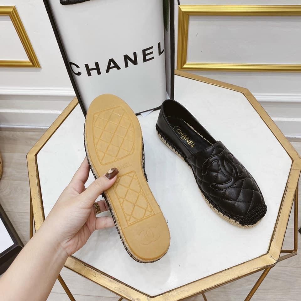 Giày slip on nữ thời trang da trần chỉ cn cao cấp