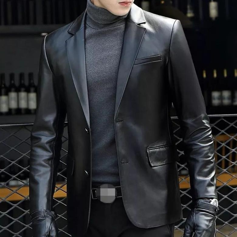 Jas / BLAZER Nam Chất Liệu Da Tổng Hợp Màu Đen SIZE M / L / XL / XXL (Code C2581)