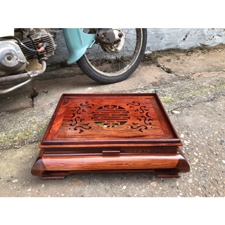 Khay trà gỗ Cẩm chân cong 37x47x15cm