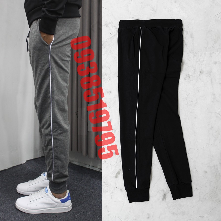 [Freeship] Quần Jogger Thể Thao Nam Nữ 1 Sọc Chất Thun Co Giãn Thoải Mái