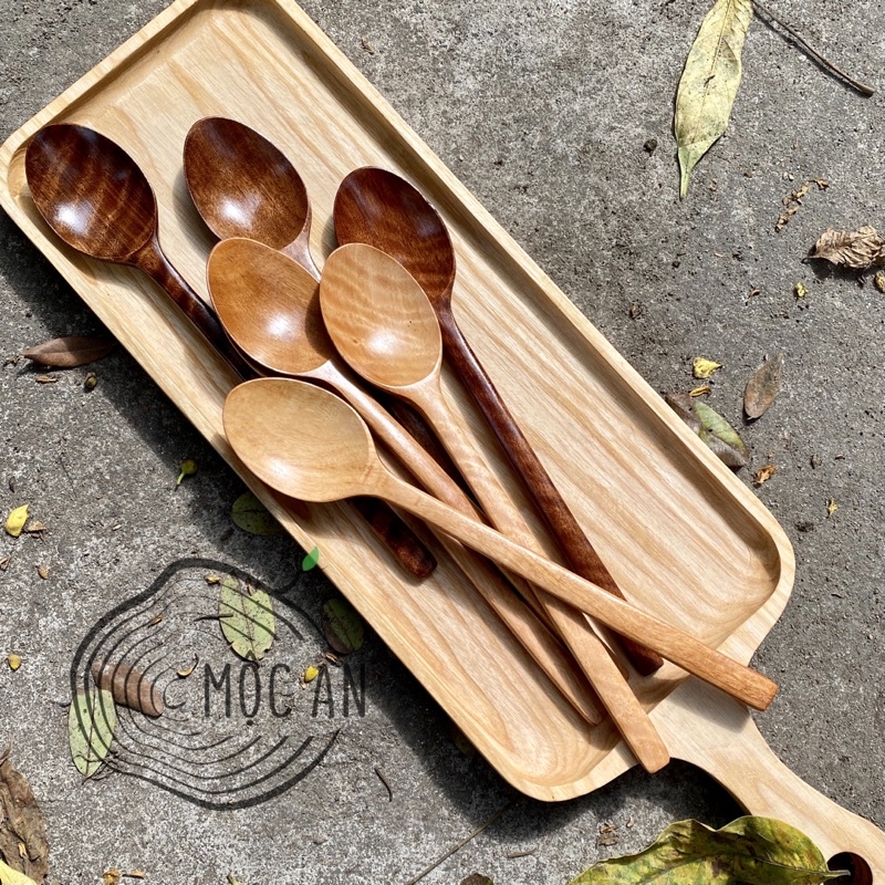 🌸 THÌA GỖ 🌸 PHONG CÁCH NHẬT MỘC AN DECOR cán dài, lau dầu thực vật an toàn với sức khoẻ.