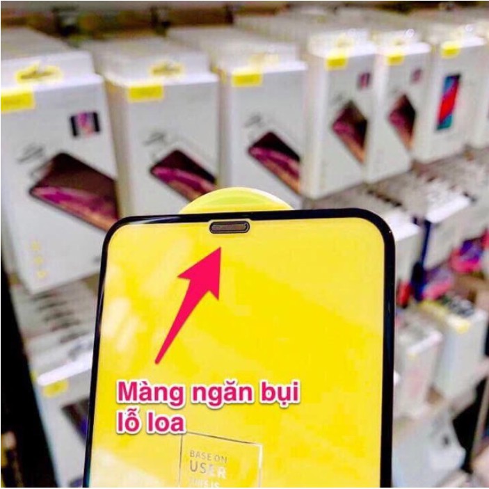 Kính cường lực Baseus chống bụi màng loa iphone X X max 7plus 8plus 7 8 6 6plus