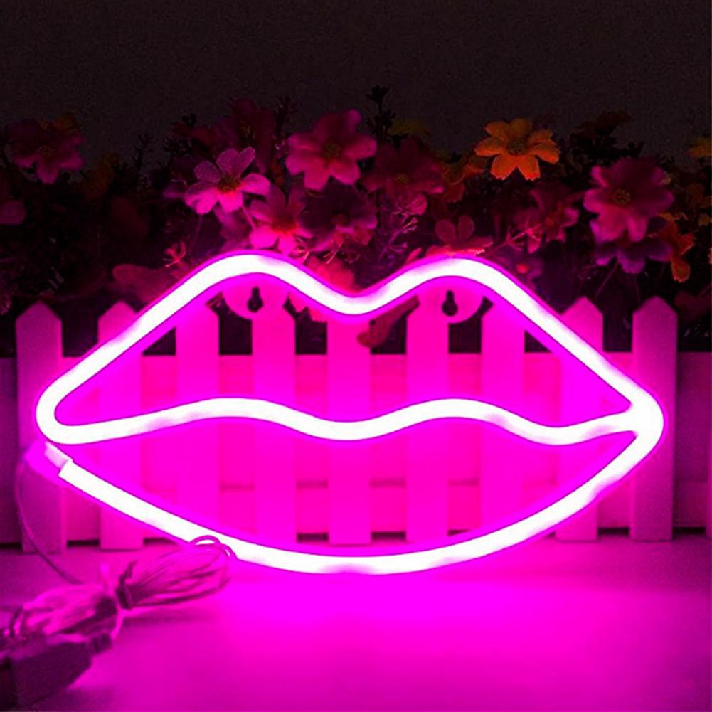 Đèn LED Neon hình đôi môi trang trí phòng cho bé