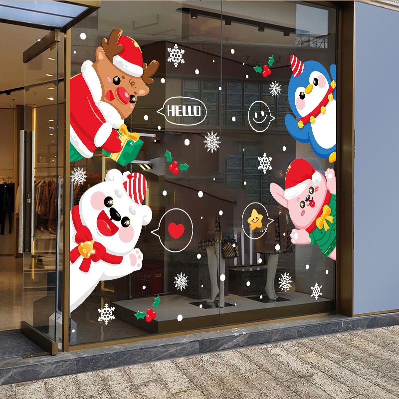 Decal dán tường Noel Hít Tĩnh Điện không Dơ Kính -