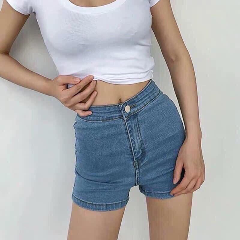 Quần đùi bò cạp cao gen bụng big size(Hàng có sẵn)