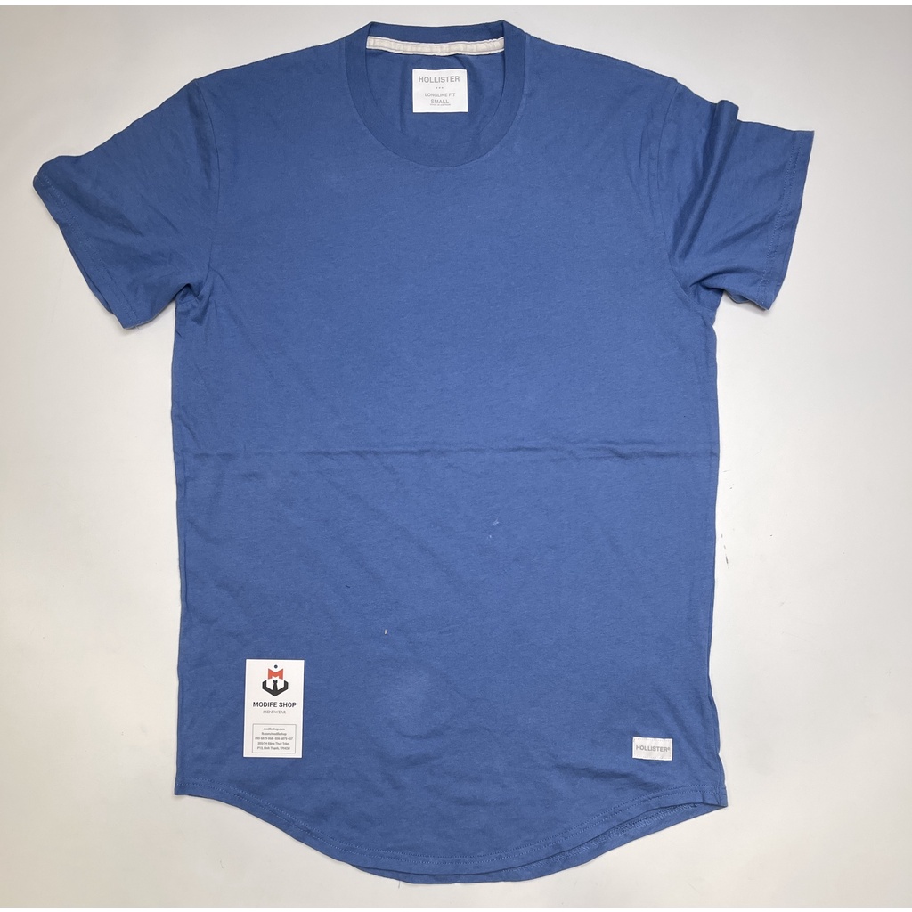 Áo Thun Nam cổ tròn Hollister longline crewneck T-shirt dáng dài - Xám đậm / Xanh - Modife Shop