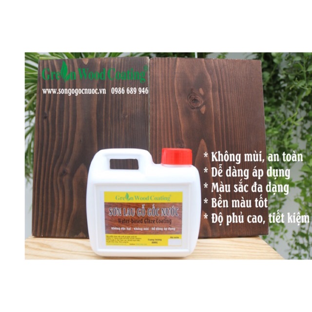 Sơn lau gỗ gốc nước Green - Bảng màu số 1- (Water-Based Wood Stain)