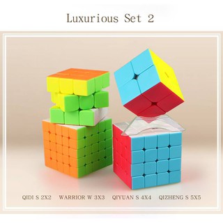 [Giảm Giá] Set 2/ Combo 4 Rubik (Qidi S 2×2,Warrior w 3×3,Qiyuan S 4×4, Qizheng S 5×5)