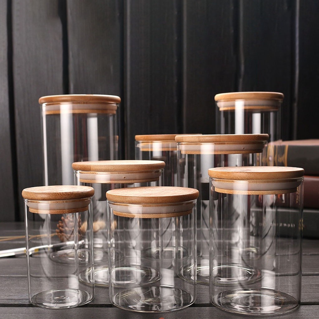 Hũ thủy tinh trong suốt đựng gia vị có nắp đậy nhiều kích cỡ tiện dụng