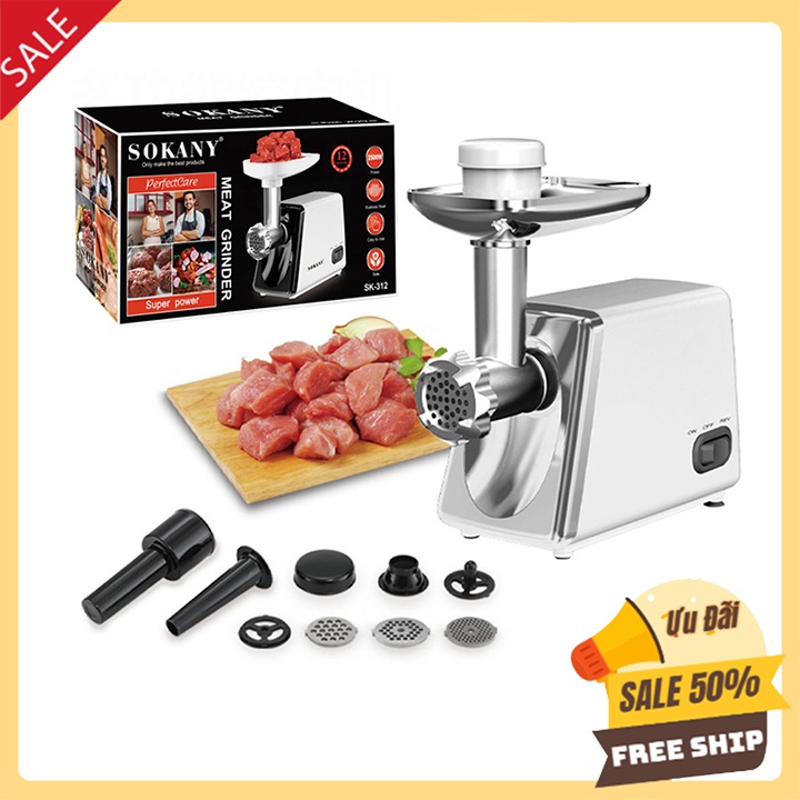 Máy xay thịt, nhồi thịt làm lạp xưởng SOKANY SK312 2500W