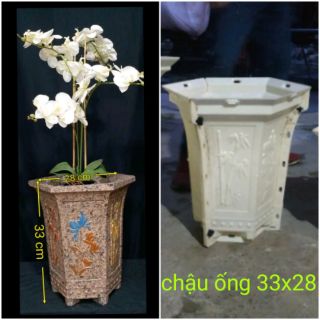 Khuôn đúc chậu cảnh nhựa ABS dạng ống rộng 28 cao 33cm