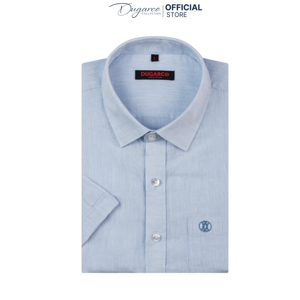 Áo sơ mi DUGARCO nam tay ngắn dáng Regular fit, chất liệu cotton cao cấp 208SMS21074