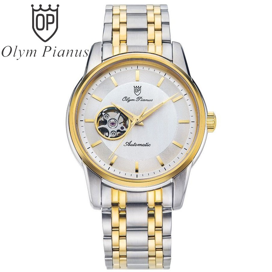 Đồng hồ nam dây kim loại mặt kính sapphire Olym Pianus OP990-162