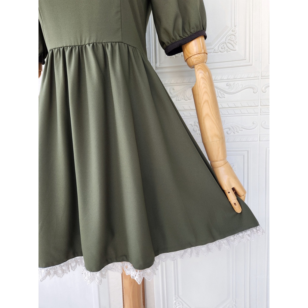 Đầm voan 2hand Nhật màu xanh rêu