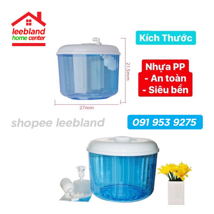 Bình úp cây nước nóng lạnh - Phao chống tràn lấy nước trực tiếp từ máy lọc nước - leebland