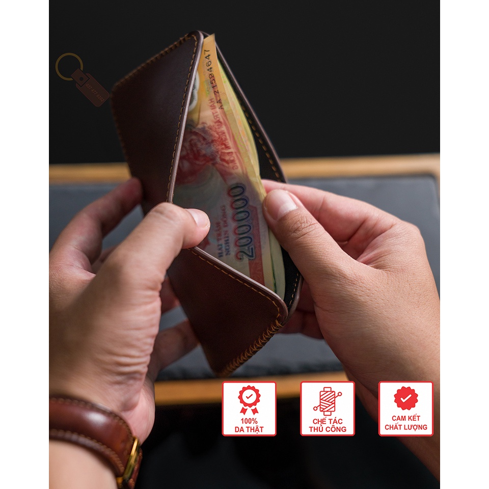 Ví 1 Ngăn Siêu Nhỏ Gọn Card Holder Minimalist - Da Bò Cao Cấp Nhập Khẩu