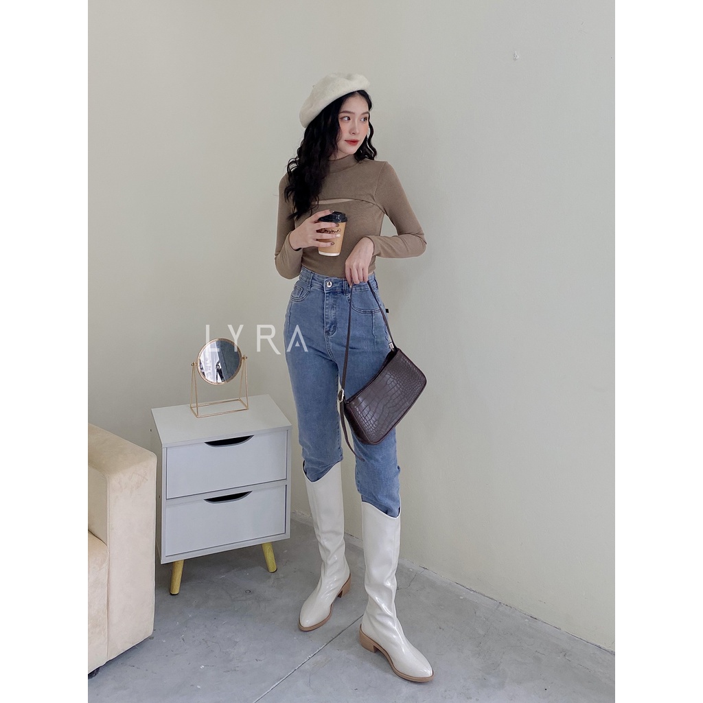 Áo len tăm cổ 3 phân cutout ngực thiết kế by LYRA. chất len nhung lỳ dày dặn các tính-LYTAO322 | BigBuy360 - bigbuy360.vn