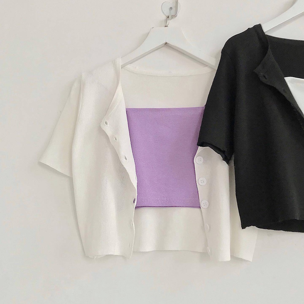 Áo 2 Dây Croptop COL Ôm Body JEM CLOSET Chất Borip Mềm Mịn Phong Cách Hàn Mix Áo Lên Form Siêu Sexy 1550