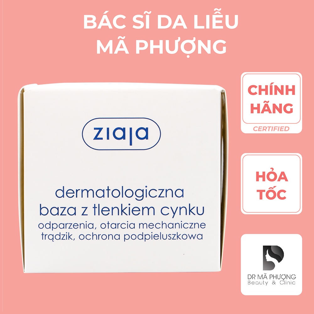Kem bôi hăm Kẽm oxit Ziaja 13%  Ziaja Dermatological Base with Zinc Oxide 80g