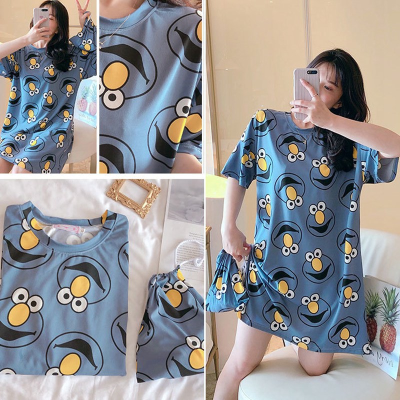 Summer New Women Short-sleeved Nightdress ,Summer Spring And Autumn Thin Section Loose Home Service Long Pajamas | BigBuy360 - bigbuy360.vn