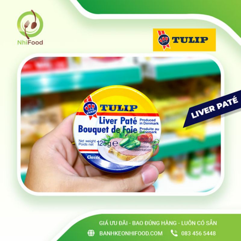 Pate Gan Heo Tulip Liver Pate, Hộp 125g