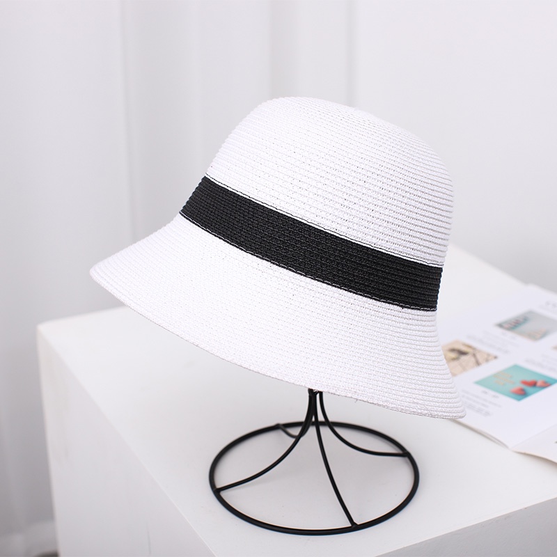Mũ Cói Cụp Đai Cói Đen Jussy Fashion Phong Cách Nón Cói Đi Biển Vintage Hàn Quốc Nhiều Màu Đẹp