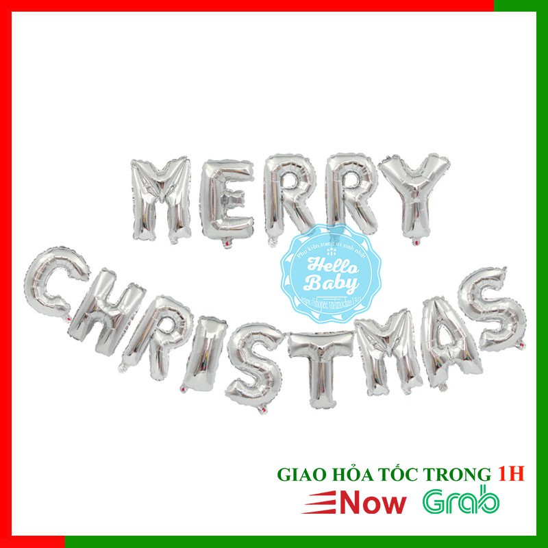 Bộ bóng 14 chữ Merry Christmas trang trí Noel