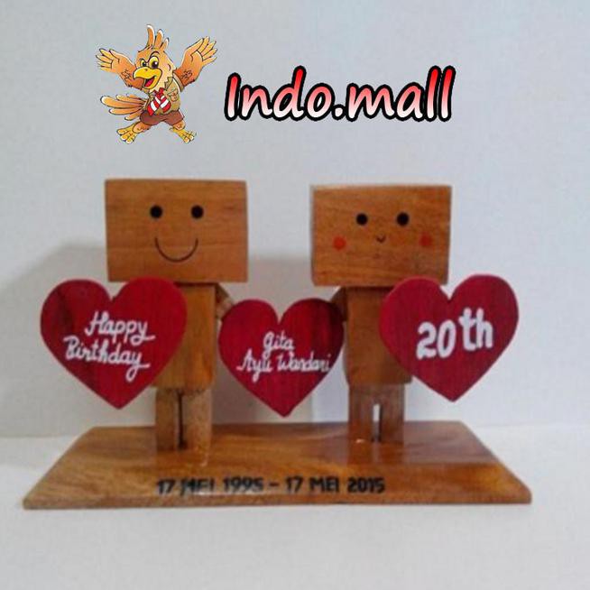 Mô Hình Búp Bê Danbo E5bu Bằng Gỗ 1q3f Dùng Làm Quà Tặng Valentine