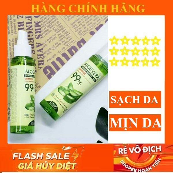 Xịt khoáng trắng da, dưỡng ẩm lô hội hàn quốc DABO ALOE VERA MIST 100ML/Chai - HÀNG CHÍNH HÃNG