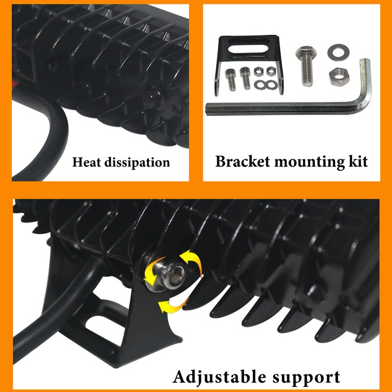 1 Thanh Đèn led 48W 12-24V IP67 Ánh Sáng Trắng Dành Cho Xe JEEP Offroad 4x4 ATV SUV