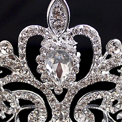 Vương miện cài tóc đính đá nhân tạo sang trọng thanh lịch