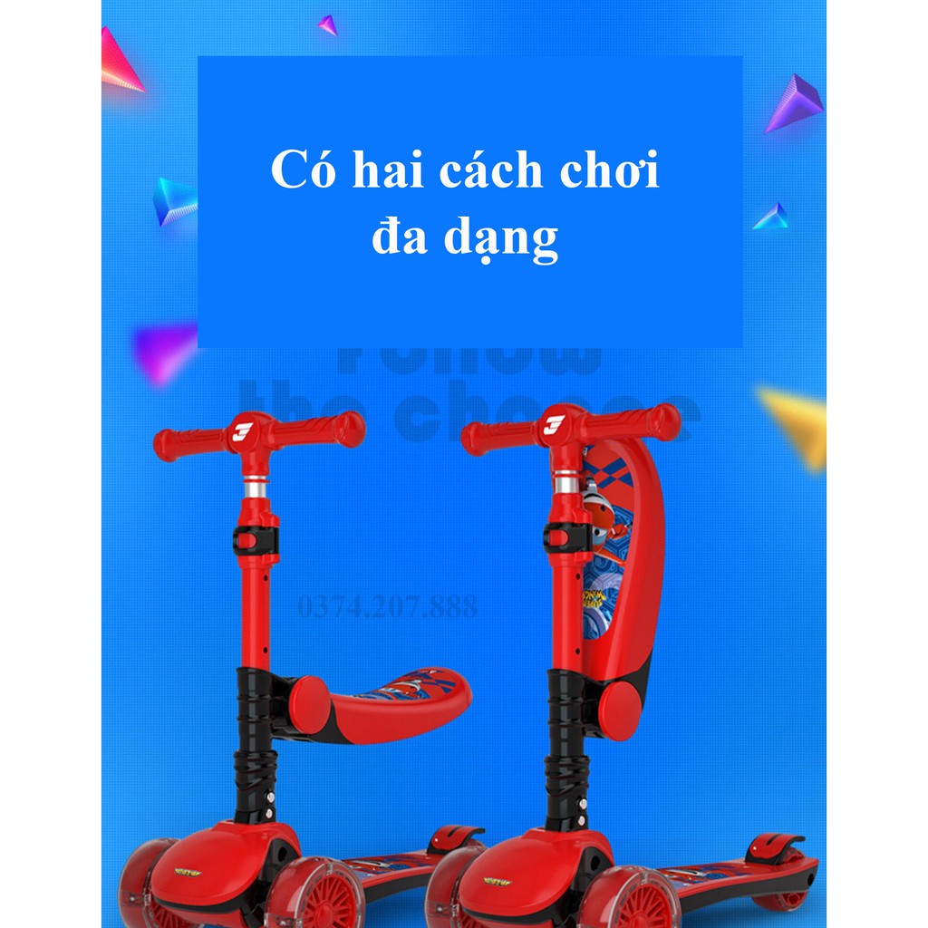 Đồ Chơi Vận Động,  Xe Trượt Scoster Cho Bé Kèm Ghế Cao Cấp [ Xe Truot Scoster ]