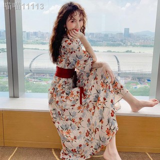 Đầm Kimono Cách Tân Họa Tiết Hoa Thời Trang Cho Nữ