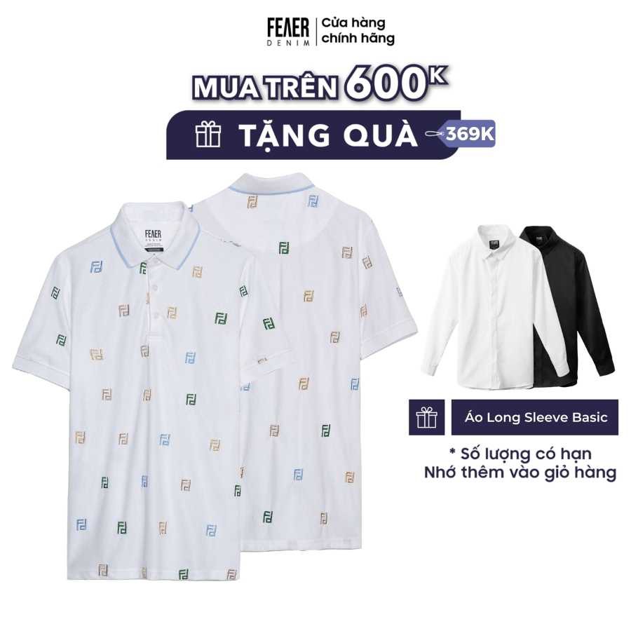 Áo thun nam Polo cổ bẻ FEAER PATTERN chất Cotton mát mẻ, co dãn - FEAER DENIM