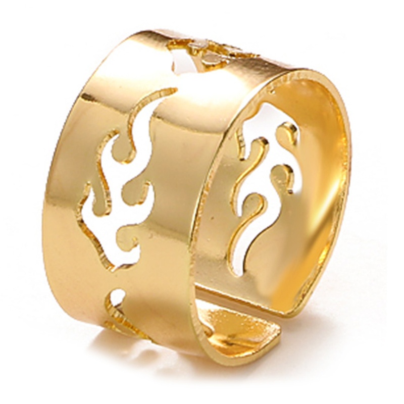 Set 2 Nhẫn Hợp Kim Hình Ngọn Lửa Phong Cách Retro