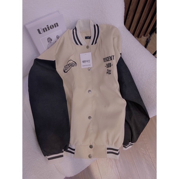 Áo Khoát Bomber Da Lộn Thêu 2 lớp, Chất Dày Dặn , Form Rộng Cánh Dơi ,Phong Cách Hàn Quốc, [ Kèm Ảnh Thật Như Hình]