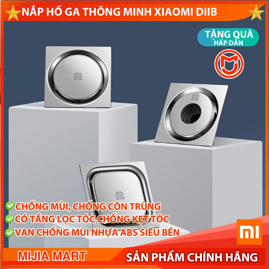 Phễu thoát sàn inox 304 Xiaomi Diiib, nắp hố ga bằng inox, ngăn mùi, chống côn trùng MIJIAMART