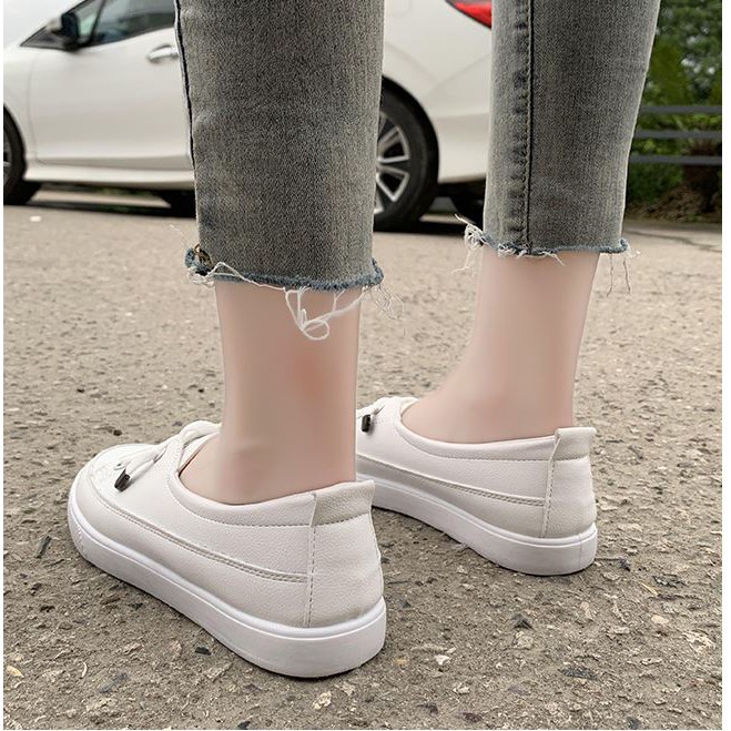 Giầy thể thao nữ cổ thấp - giày slip on nữ dây rút hè 2021 kiểu dáng hàn quốc trẻ trung da mềm cực êm chân