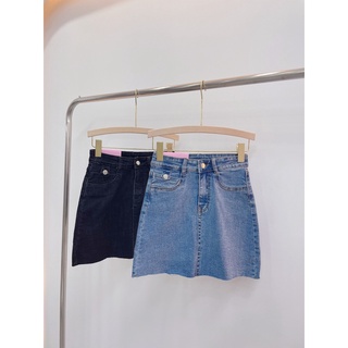 Chân váy jeans chữ A dáng ngắn 2 màu basic