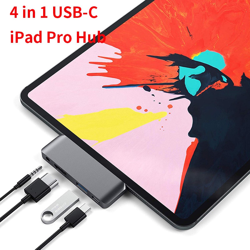 Bộ Chuyển Đổi Hub Usb Type-C Với Usb-C Pd Usb 3.0 & 3.5mm Cho Ipad Pro 2018-2020