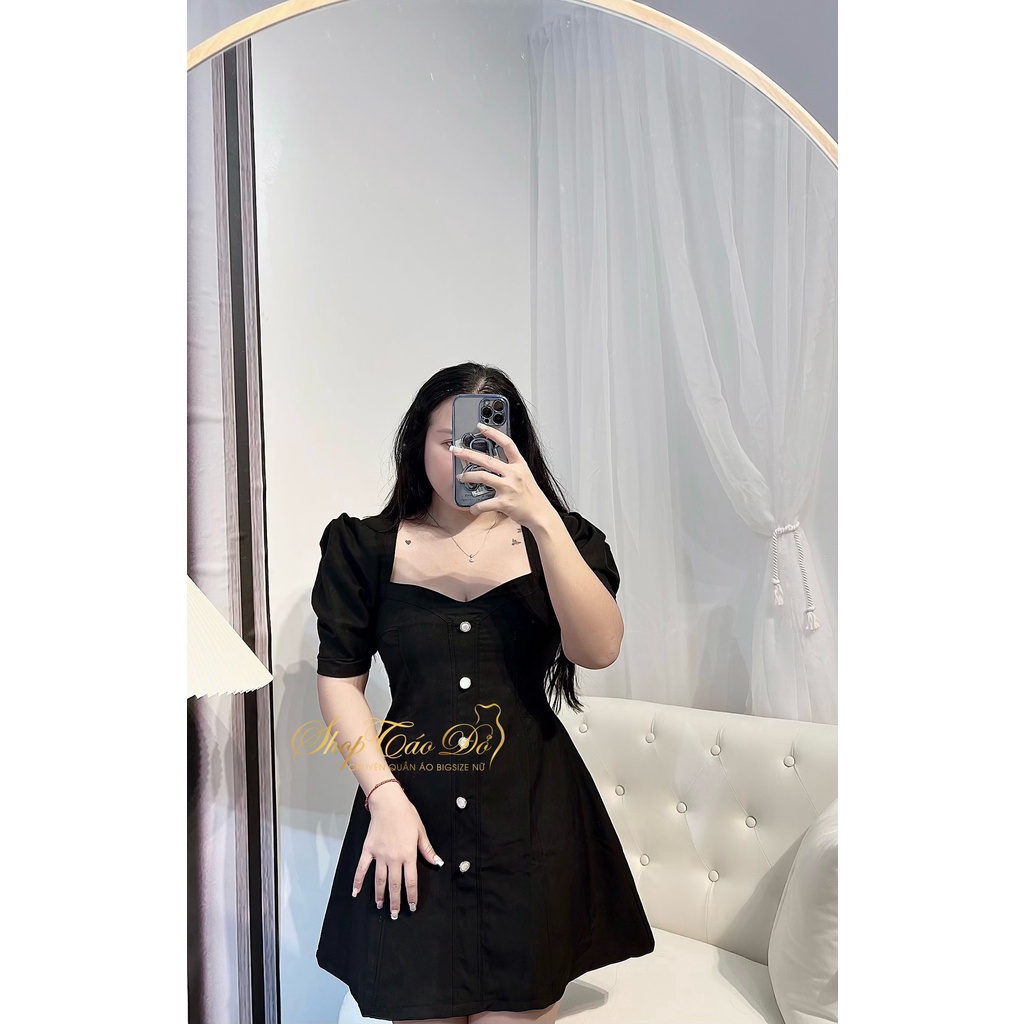 Đầm nút tay phồng sang chảnh siêu hot D35  🍎🍎🍎