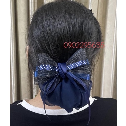 Kẹp Búi Tóc Nơ Lưới Công Sở Cho Nữ