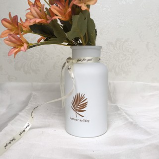 Bình lọ hoa thủy tinh hiện đại màu trắng LH082 - Lọ Hoa Thủy Tinh