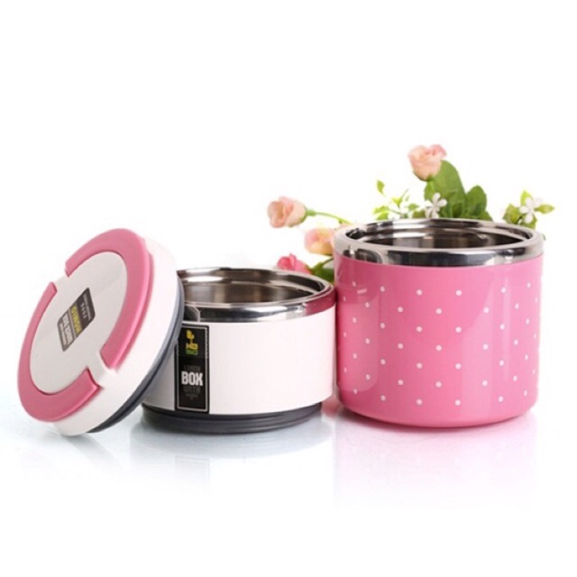 Hộp cơm giữ nhiệt  2 tầng lõi inox 8504