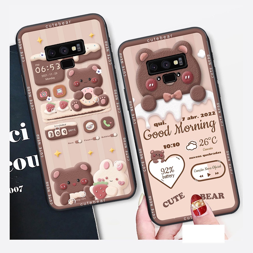 Ốp lưng Samsung Galaxy NOTE 9 in hình Gấu nâu - hồng, Gấu Be@rick  cực CUTE, DỄ THƯƠNG