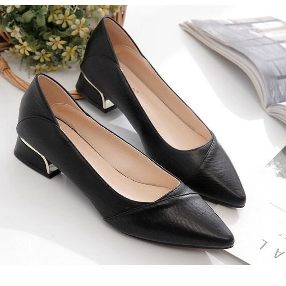 Giày Búp Bê Da Mềm Màu Trơn Dễ Phối Đồ Thời Trang Công Sở Cho Nữ