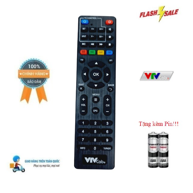 Remote Điều khiển đầu thu VTVCab HD- Hàng chính hãng mới 100% Tặng kèm Pin!!!