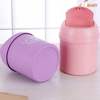 IE❤Mini Chic Small Waste Bin Desktop Garbage Basket Table Roll Swing Lid Trash Can